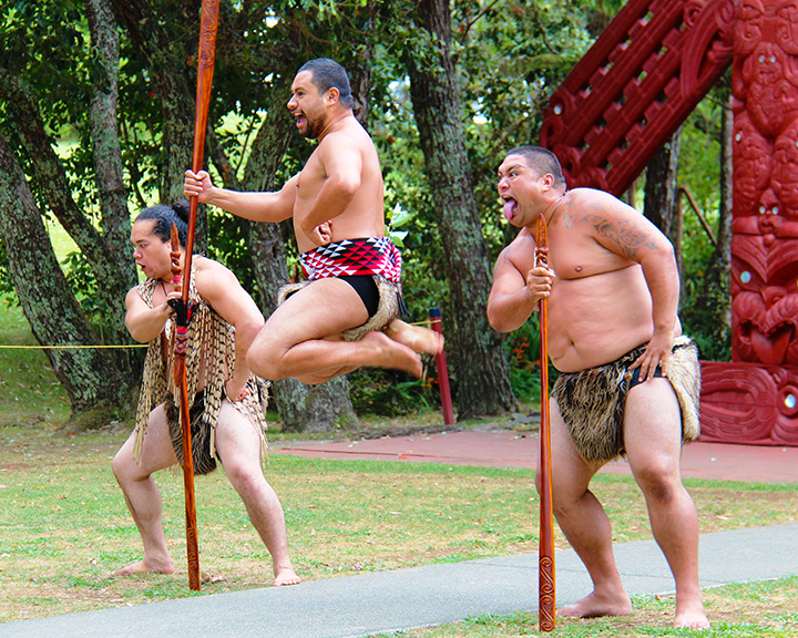 Maori people performing the Haka